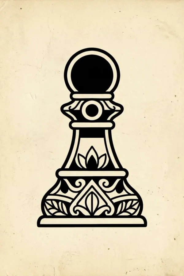 Blackwork Bauer-Tattoo, Flash-Sheet-Design