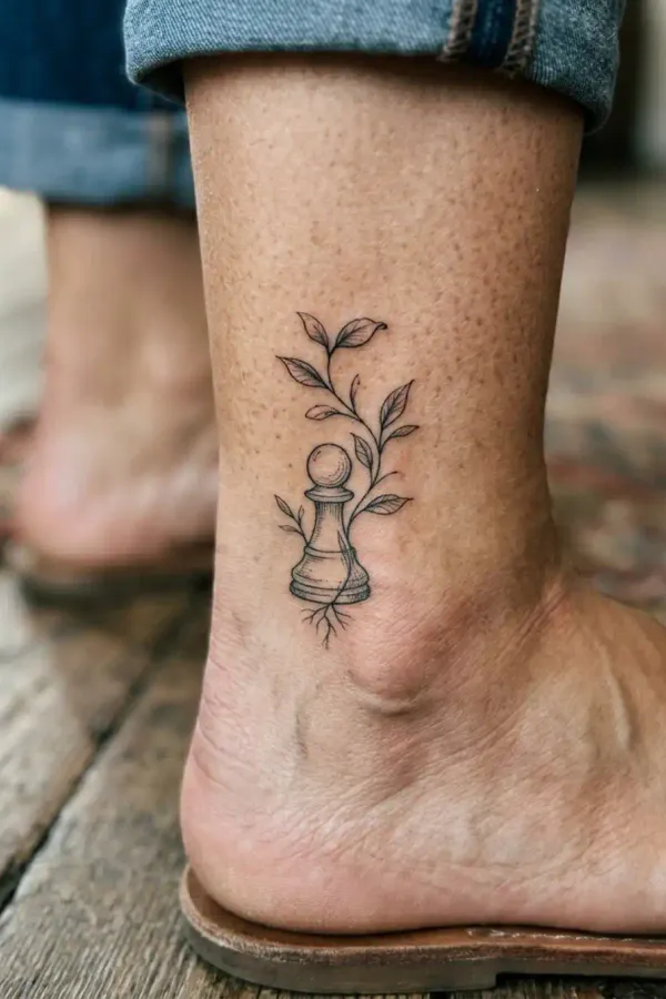 Bauer-Tattoo mit Keimling, anderer Blickwinkel