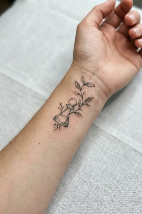 Bauer-Tattoo am Handgelenk