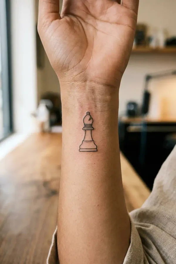 Fine-Line Läufer-Tattoo am Handgelenk